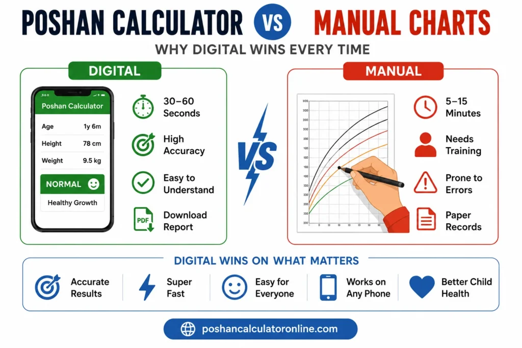 poshan Calculator vs Manual Growth Charts